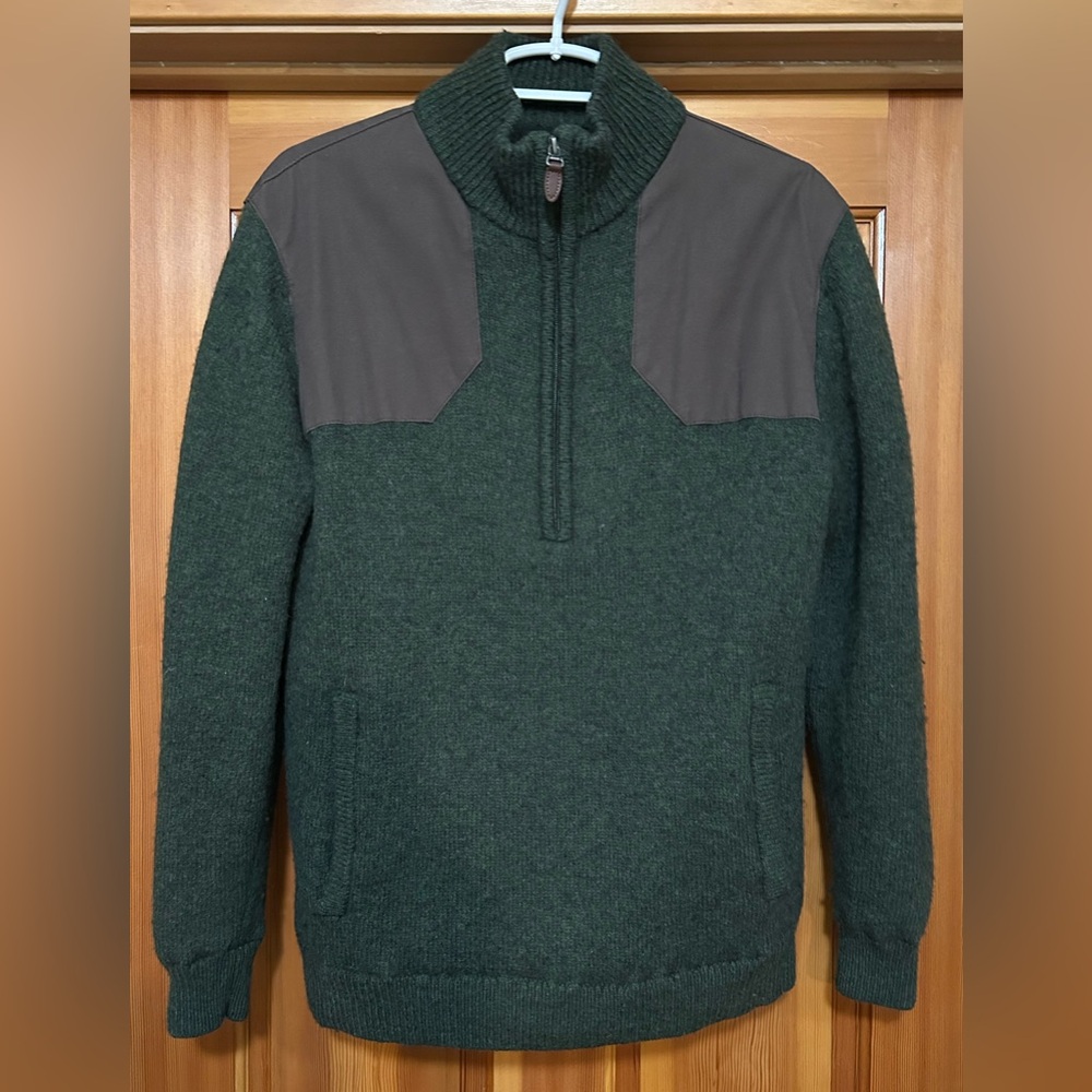 CABELAS…Green and Brown Zip Up Sweater